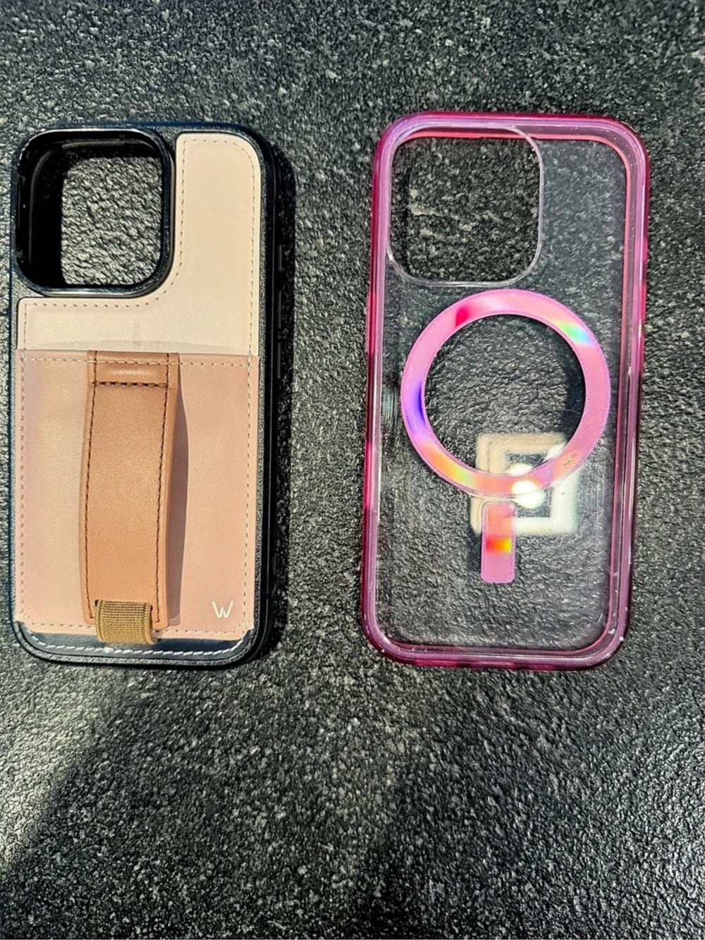 WALNUT Phone Case Set in Pink & Black Like New! 16 pro!